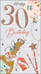 Picture of 30TH BIRTHDAY CARD SILVER W/BALLOON